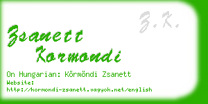 zsanett kormondi business card