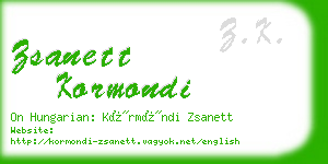 zsanett kormondi business card